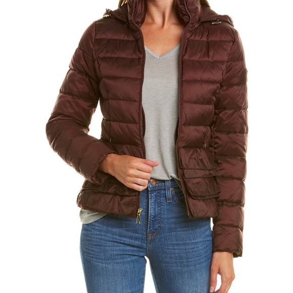 tahari ruffle puffer